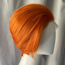 Short Bob Cut Cosplay Wigs for Men Light Orange Women Free Part Wig Glueless 13x4 Wig Natural Hairline 150%