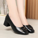 Women Dress Shoes Spring Genuine Leather Round Head Women's Shoes Ladies