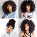 Kinky Curly Human Hair Wigs With Bangs For Women Short Human Hair Bob Pixie Cut Wig