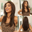 Layered Lace Wigs Dark Brown White Blonde Ombre Front Wig Hair for Women