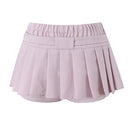 Mini skirt clothes kawaii skirts for women pleated high waisted skirt with shorts pink