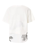 Women Black Irregular Zipper Casual T-shirt Round Neck Short Sleeve Tide Spring Summer