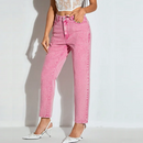 Women High Waisted Jeans Streetwear Straight Denim Trousers Woman Casual Ankle-Length Pants