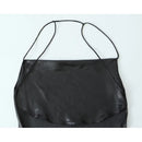 Women Backless Foil Slip Dress Vintage Black Female Long Party