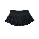 American Retro Mini Skirt For Women Side Zipper Summer Skirts With Shorts Lining