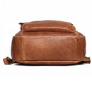 Men's leather backpack women's head leather 14-inch computer backpack outdoor travel bag