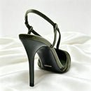 Heeled Sandals Women Narrow Band Hollow Slingback Shoes Elegant