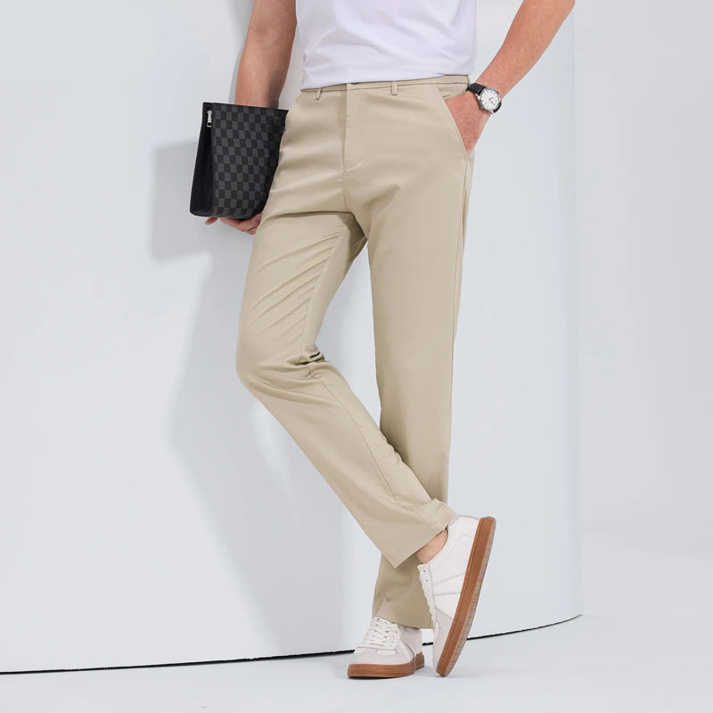 Spring Summer Men's Solid Trousers Men Loose Straight Casual Pants