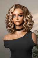 Mannequin head with styled hair and text 'Effortless Wear & Go' on a neutral background, Obroi