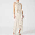 Hollow Loose Beach Outfits Women Clothing Lace Patchwork Two Piece Set Club Party Skirt Suit