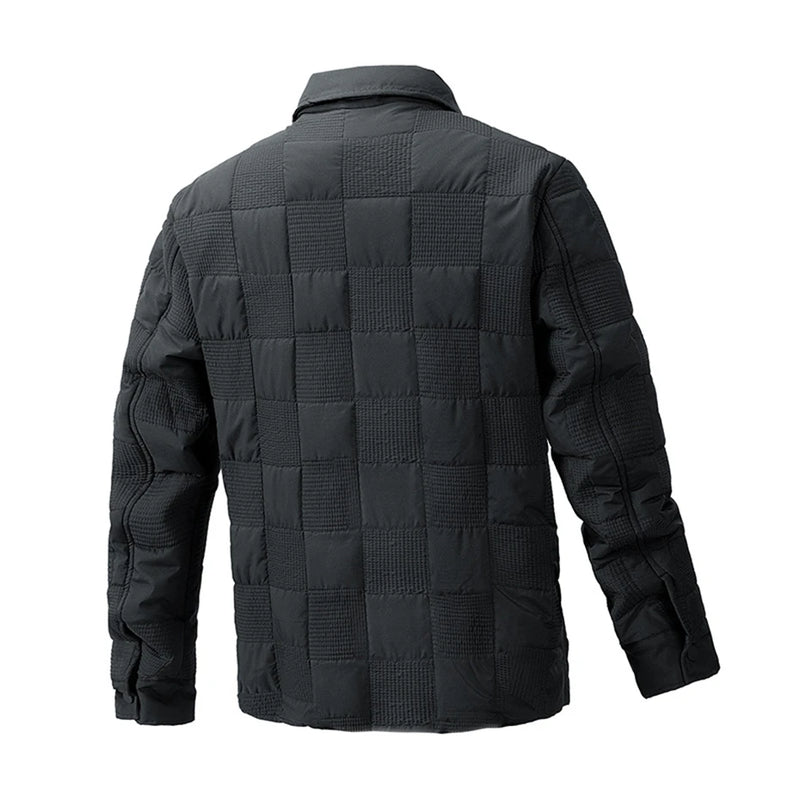 Turndown Collar Jacket Men Spring Autumn Solid Color Jackets Male Button Jacket Coat Black Outerwear