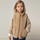 Autumn Winter New Children's Fleece Vest Coats With Pockets Slim Daily Warm Casual Boys And Girls Zipper Cardigans