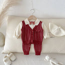 Baby Clothes Toddler Baby Boy Knit Striped 3Pcs Sets and Pants Gentleman Casual Formal Infant Outfit