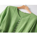 Elegant Solid Maxi Dress Women Vintage Short Sleeve Dress Summer Casual Sundress Loose Pocket Long Dress