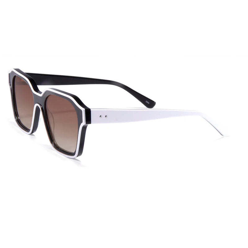 Acetate Checkerboard Sunglasses Rectangle Frame Blue Sun Glasses Designer Square Shades Female