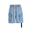 Summer Denim shorts for Men and Women Wide Leg Baggy Drawstring Cargo Short