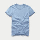 Short Sleeve T-shirts for Men Retro Summer Cotton Solid Tops Male Casual Simple Thin White Tee Clothing