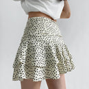 Women Tiered Ruffle Skirt - High-Low Hem Flowy Layered Mini Skirt Spring Summer