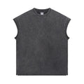 Spring Summer Men Tide Chic Ins Vest Salt-Washed Distressed Tank Top Frayed Edges