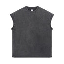 Spring Summer Men Tide Chic Ins Vest Salt-Washed Distressed Tank Top Frayed Edges