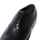 Handmade Real Leather Men Dress Shoes Black Pointy Toe Wingtip Brogue Oxfords Business Wedding Party Formal Shoes