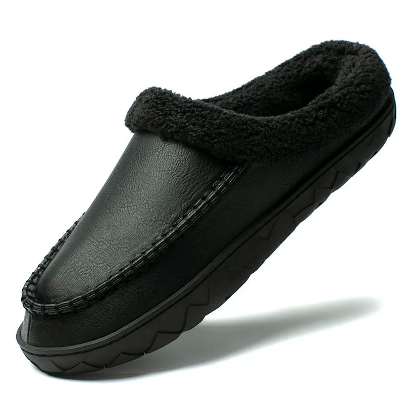 Men Slippers Winter Plush Warm Shoes Men Casual Flat House Indoor Bedroom Cotton Slides Comfort Slippers Men