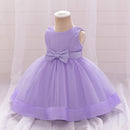 Toddler Girl Bow Princess Dress for Baby Tulle Summer Sleeveless Party Dresses Birthday Kids Clothing