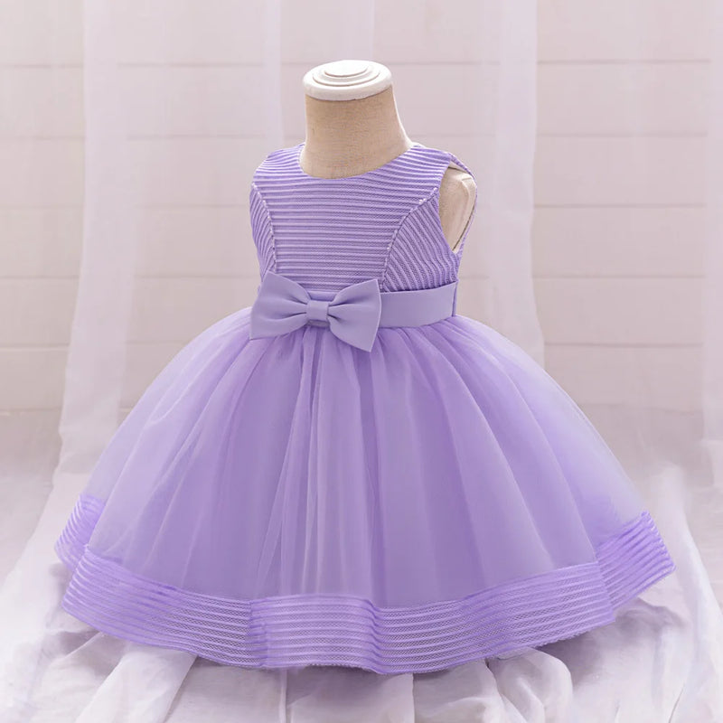 Toddler Girl Bow Princess Dress for Baby Tulle Summer Sleeveless Party Dresses Birthday Kids Clothing