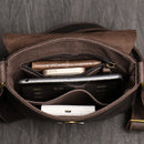 Vintage Shoulder Bag Simple Crossbody Bag Genuine Leather Men's Bag Large Capacity iPad Bag