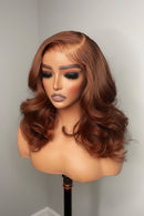 Brown Wig Lace Bob Wig 13x4 Synthetic Hair Short Deep Wave Wig Daily Use Light Brown Lace Wigs for Women Heat Resistant Cosplay
