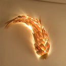 Nordic Modern Bamboo Led Wall Lamp Handwoven Big Fish Wall Lamp Living Room Art Wall Home Decoration