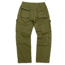 Olive green cargo pants on a white background, Obroi