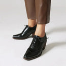 Classic Female Pumps Heels 7cm Square Toe Lace Office Ladies Shoes