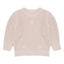 Toddler Baby Girls Knit Sweater Flower Embroidery Pullover Sweatshirt Top Kids Warm Fall Winter
