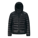 Down Jacket Men Zipper Pocket Winter Warm Safari Style Hooded Thick Drawstring Hem Padded Jacket Man