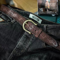 Genuine Leather Men's Belt Luxury Designer Strap Engraving Pure Copper Buckle Classic Retro Jeans Soft Belt