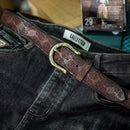 Genuine Leather Men's Belt Luxury Designer Strap Engraving Pure Copper Buckle Classic Retro Jeans Soft Belt