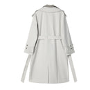 Women Trench Coat Single Breasted Patchwork Fake Two Windbreaker Loose Long Ladies Overcoat Autumn