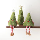 Christmas Decor Cute Plush Christmas Tree Wreath Hanging Leg Doll Hanging Decoration Holiday Party Scene