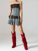 Platform Women Western Boots Heels Vintage Knee High Shoes For Women Shoes Winter