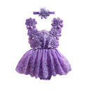 Newborn Baby Girl Romper Dress Infant Sleeveless Lace Floral Romper Bodysuit Baby Girl Summer Clothes Outfits