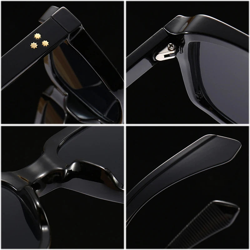 Sunglasses Women Square Gradient Shades UV400 Retro Rivets Men Sun Glasses