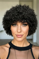 Kinky Curly Pixie Cut Wig Human Hair Made Black Short Curly Wigs For Women