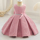 Girls Wedding Party Dress Flower Girl Princess Bowknot High end Festival Piano Performance Birthday Party Prom Dress