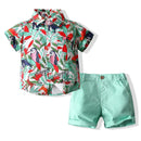 Children gentleman summer clothes striped short sleeve tops + white shorts 2 pcs clothing sets for kids baby boys party suits