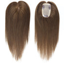 Human Hair Topper with Silk Base European Hair Full Hand Tied Soft And Breathable for Women Hair Loss