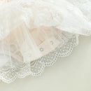 Infant Baby Girls Princess Romper Dress Lace Flower Fly Sleeve Bowknot Triangle-Bottom Jumpsuit with Headband