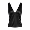 Summer Women's Tank Tops Casual Satin Slim Fit Tie Shoulder Vest