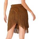 Womens Latin Dance Skirts Ballroom Dance  Performance Costume Lace-Up Fringed Hip Scarf Tassel Waltz Skirt