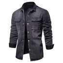 Denim Shirts Men Casual Solid Thick Long Sleeve Shirt for Men Spring  Jeans Male Shirt